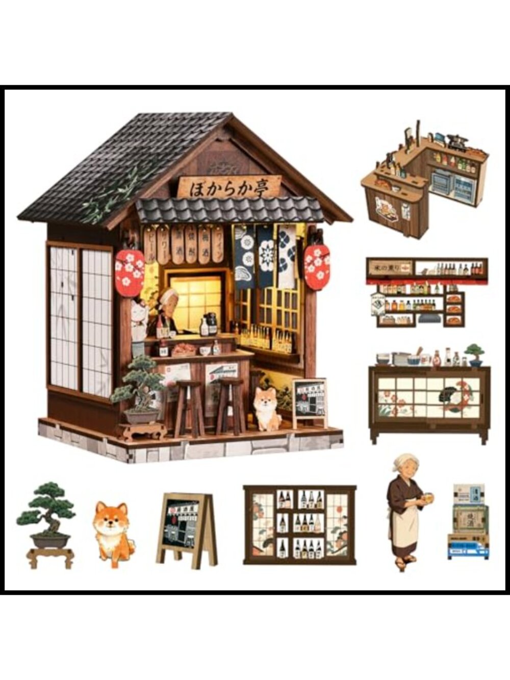 DIY Miniature Wisdom Library Book Nook Kit 3D Wooden Puzzle LED Craft Gift